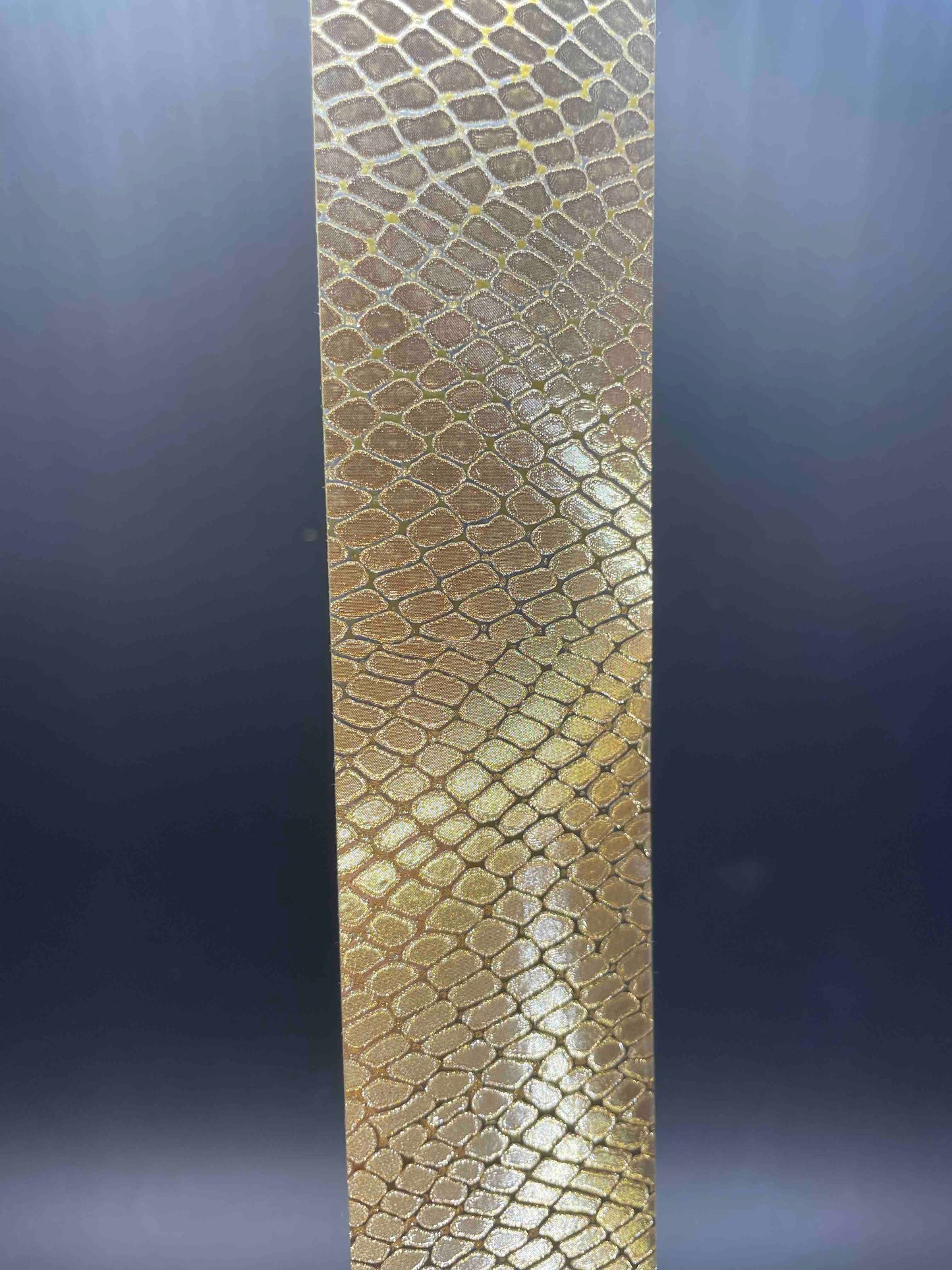 36 Inch Ribbon, Snakeskin, Gold - 1.25 inch