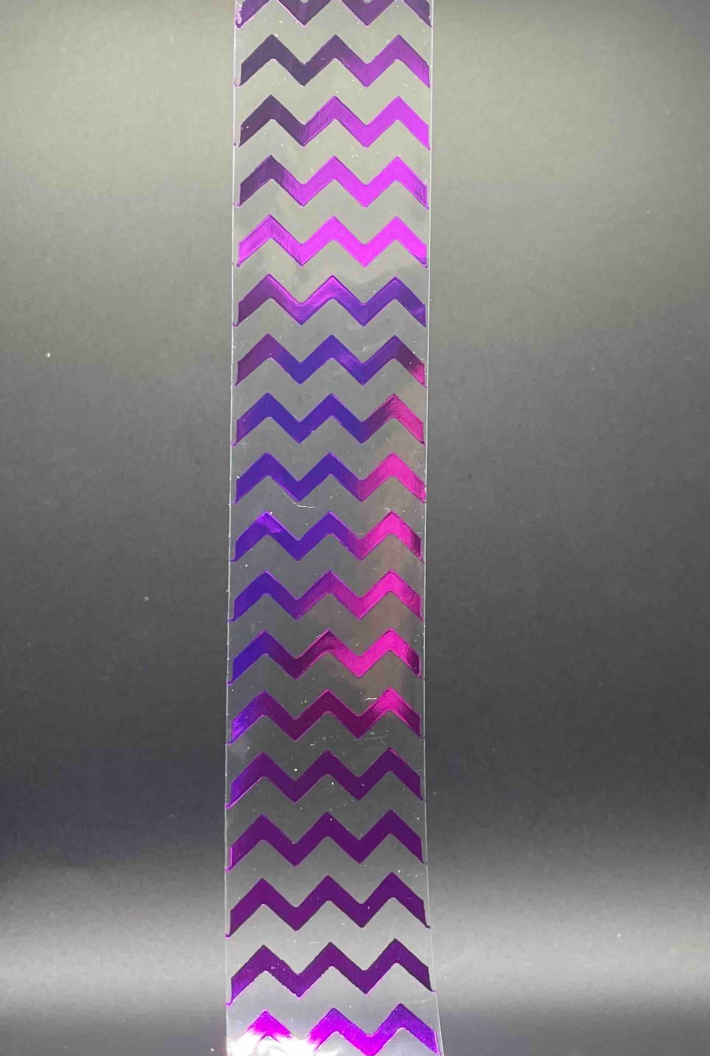 18 Inch Ribbon, Chevron, Clear with Purple -1.25 inches (included)