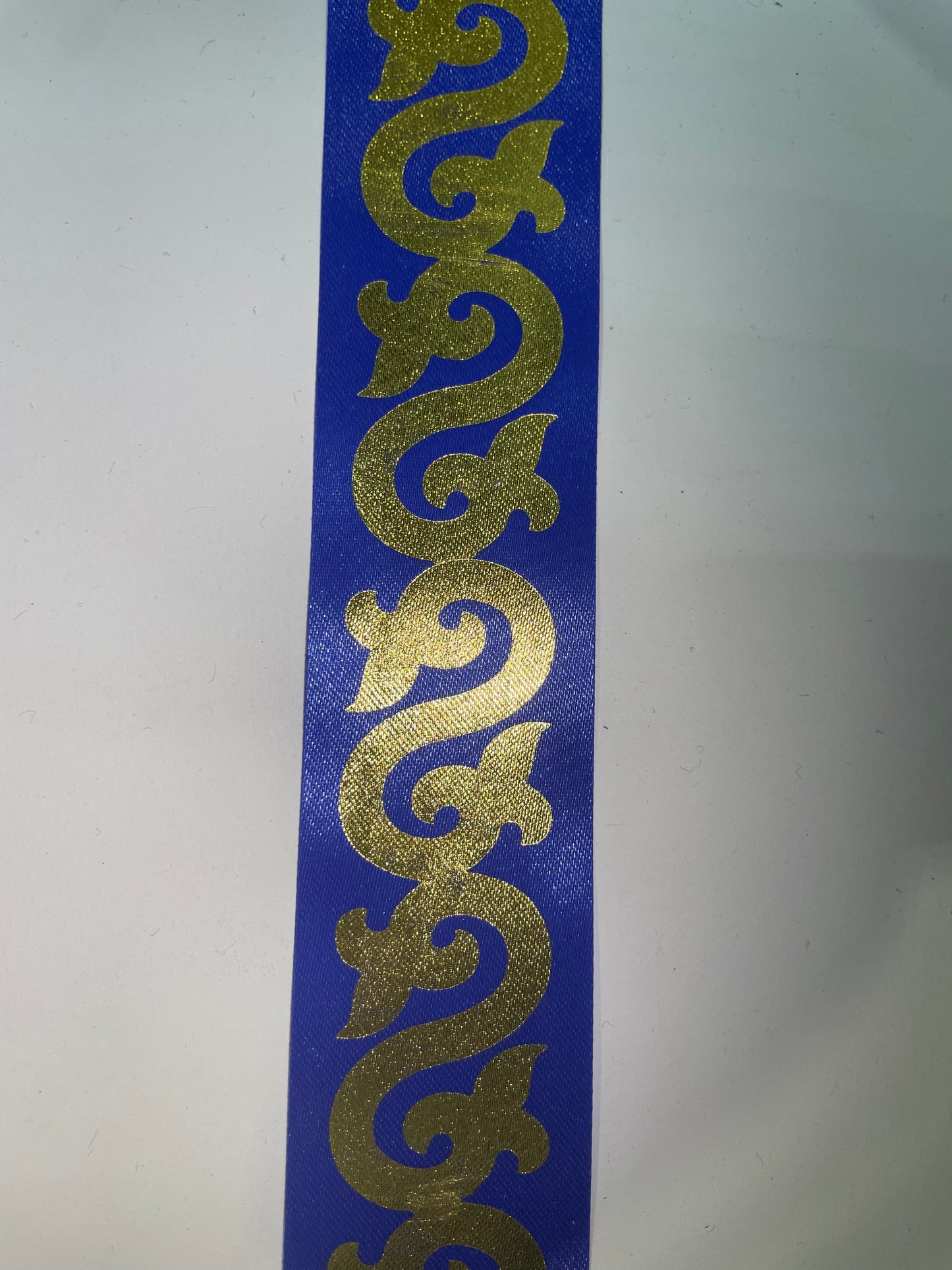 Ribbon, Scroll design, Blue - 1.25 inches (Included)