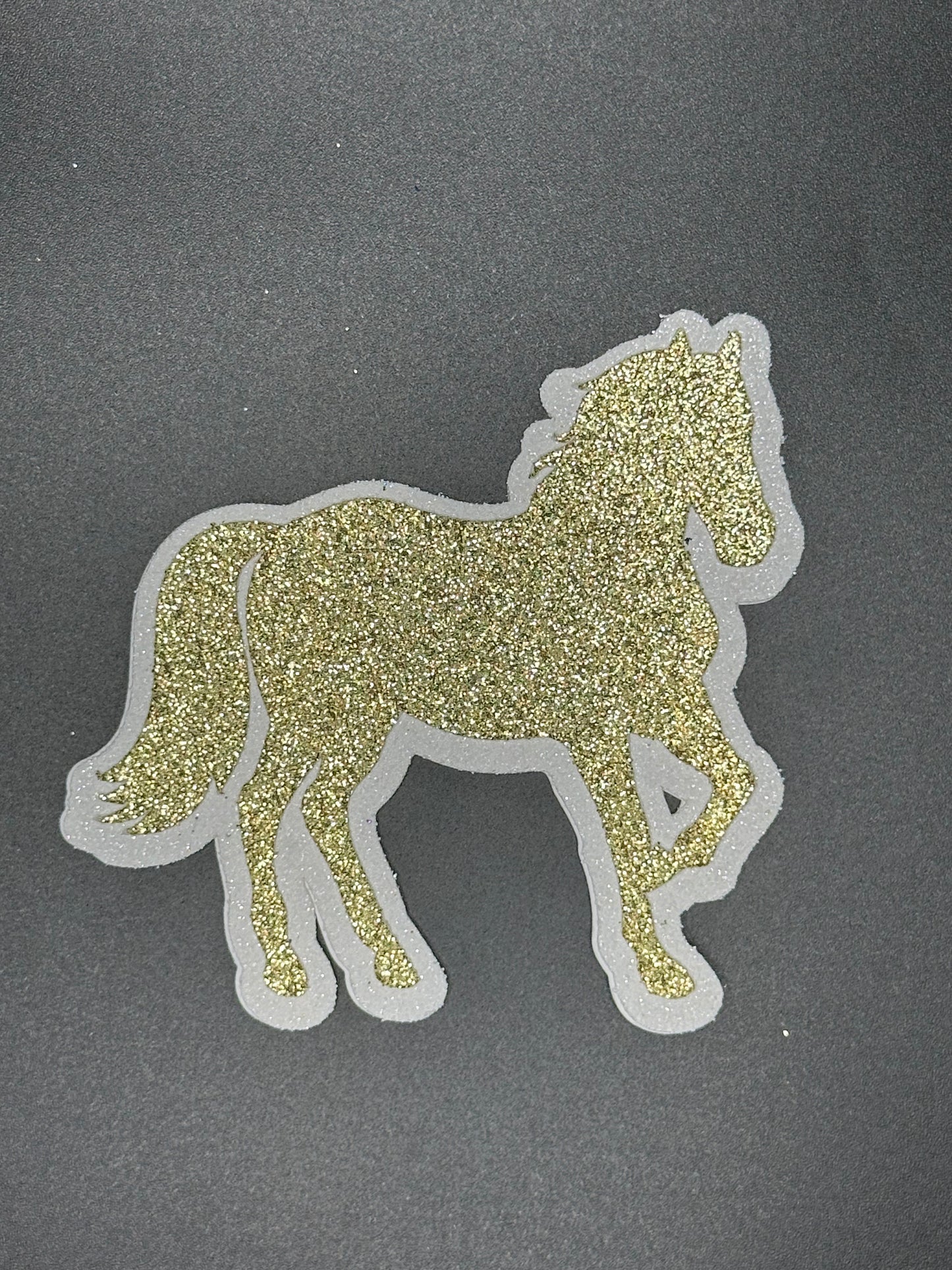 Horse, White & Gold - Signature Cut-out (included)