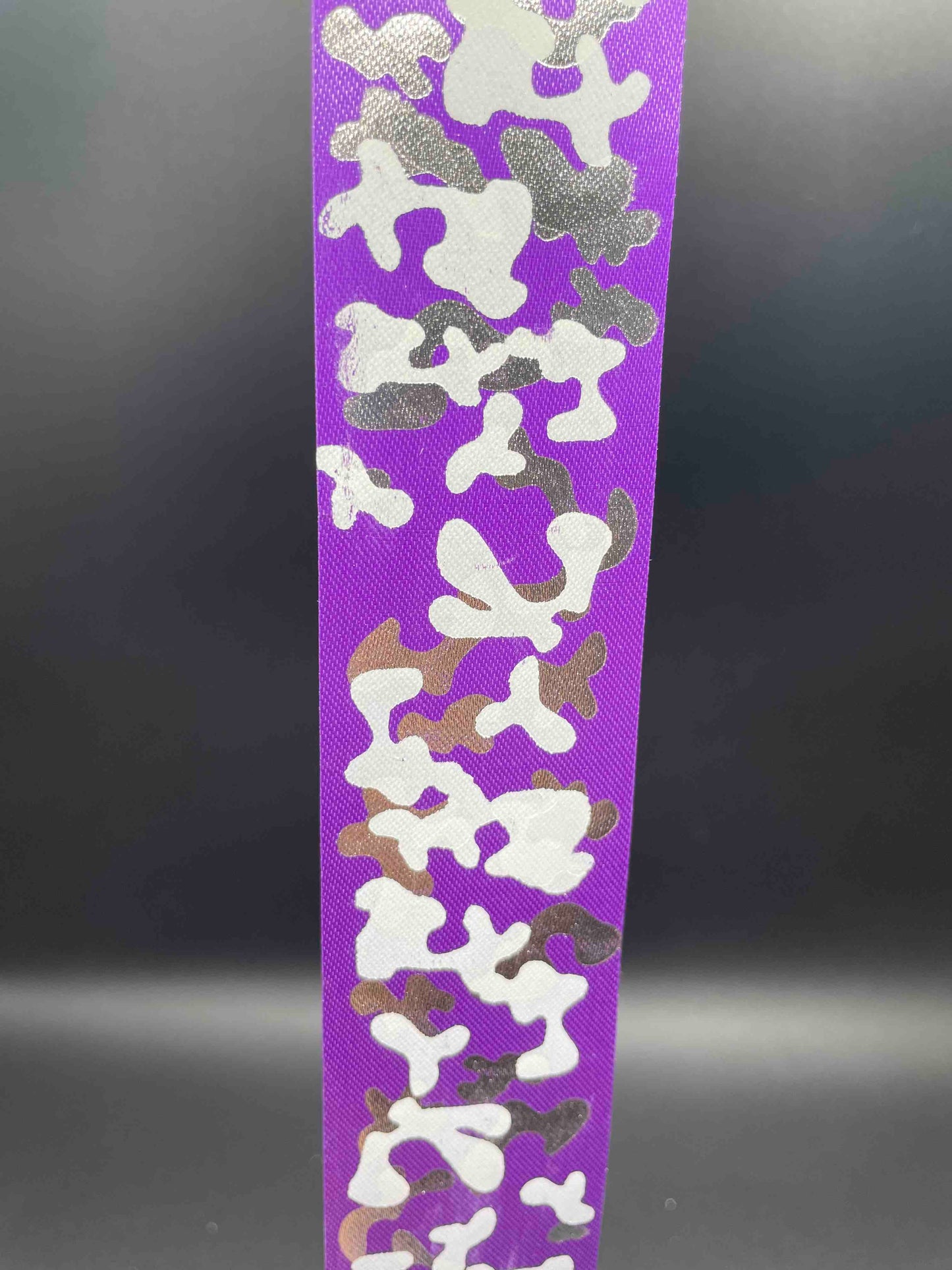 18 Inch Ribbon, Camo Ribbon, Purple, Silver, & White - 1.25 inches