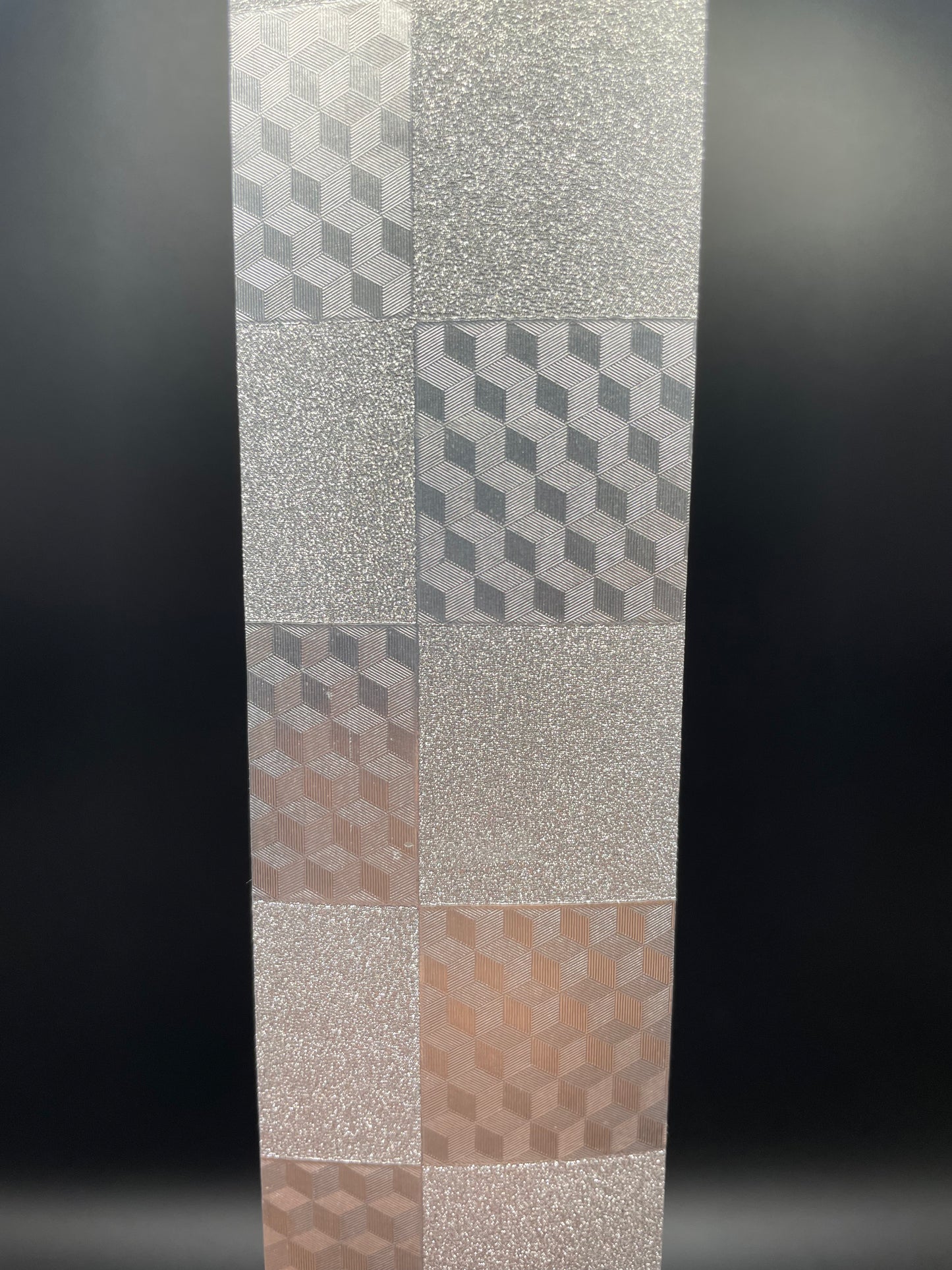 18 inch Ribbon, Square Block Metallic, Silver - 1.25 inches