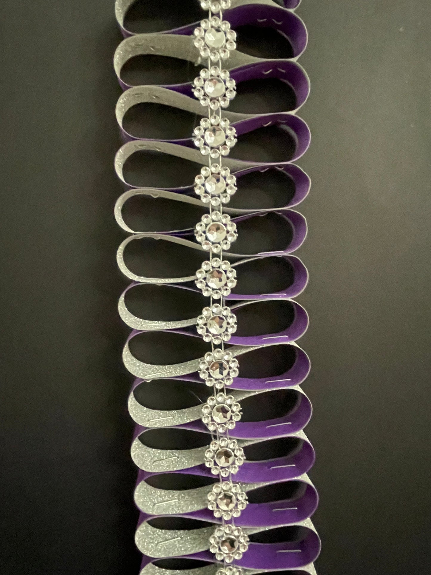 Ribbon Candy, Purple and Silver Sparkle, 32 Inch - Braid