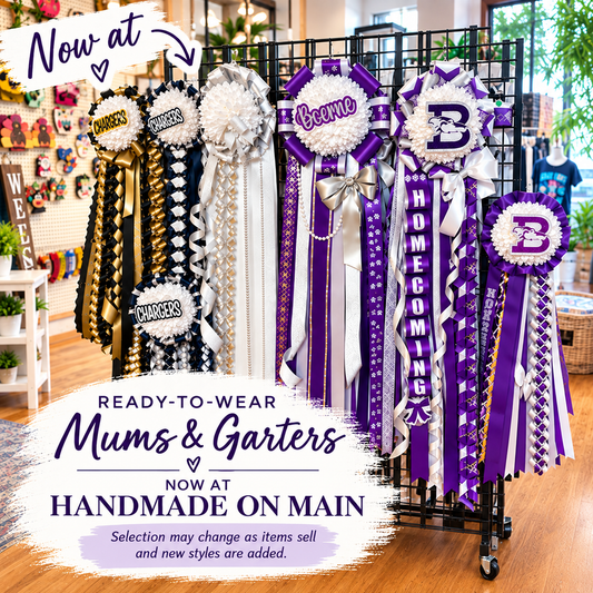 Shop Handmade On Main for Ready To Wear Mums & Garters | CLICK TO ORDER ONLINE OR STOP INTO THE STORE |Selection may vary