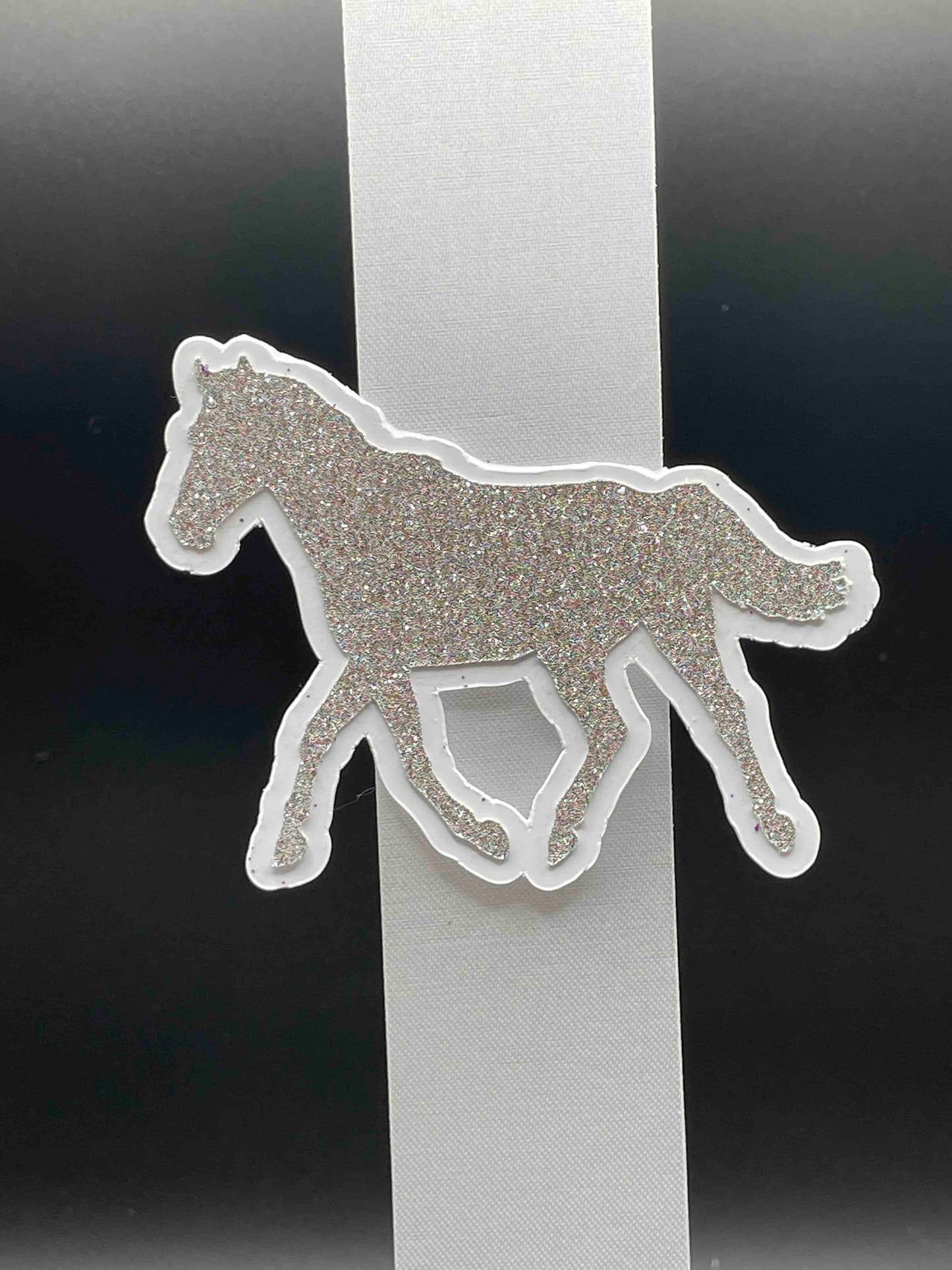 Horse, White & Silver Glitter - Signature Trinket