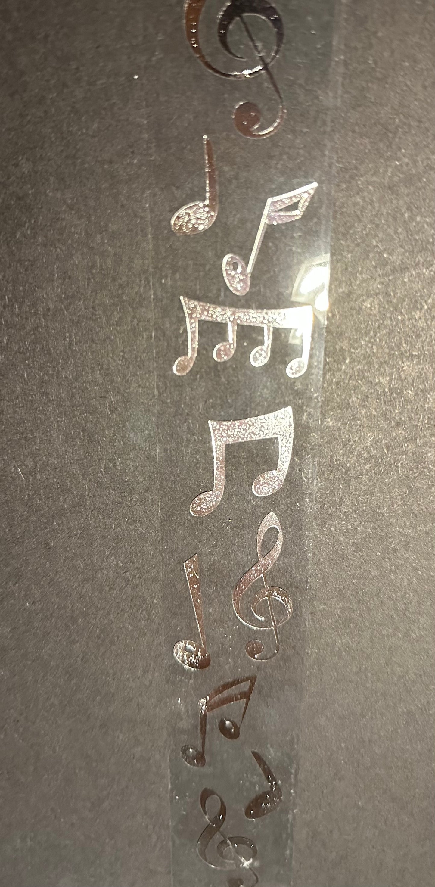 Clear with Silver Musical Notes - 18 Inches