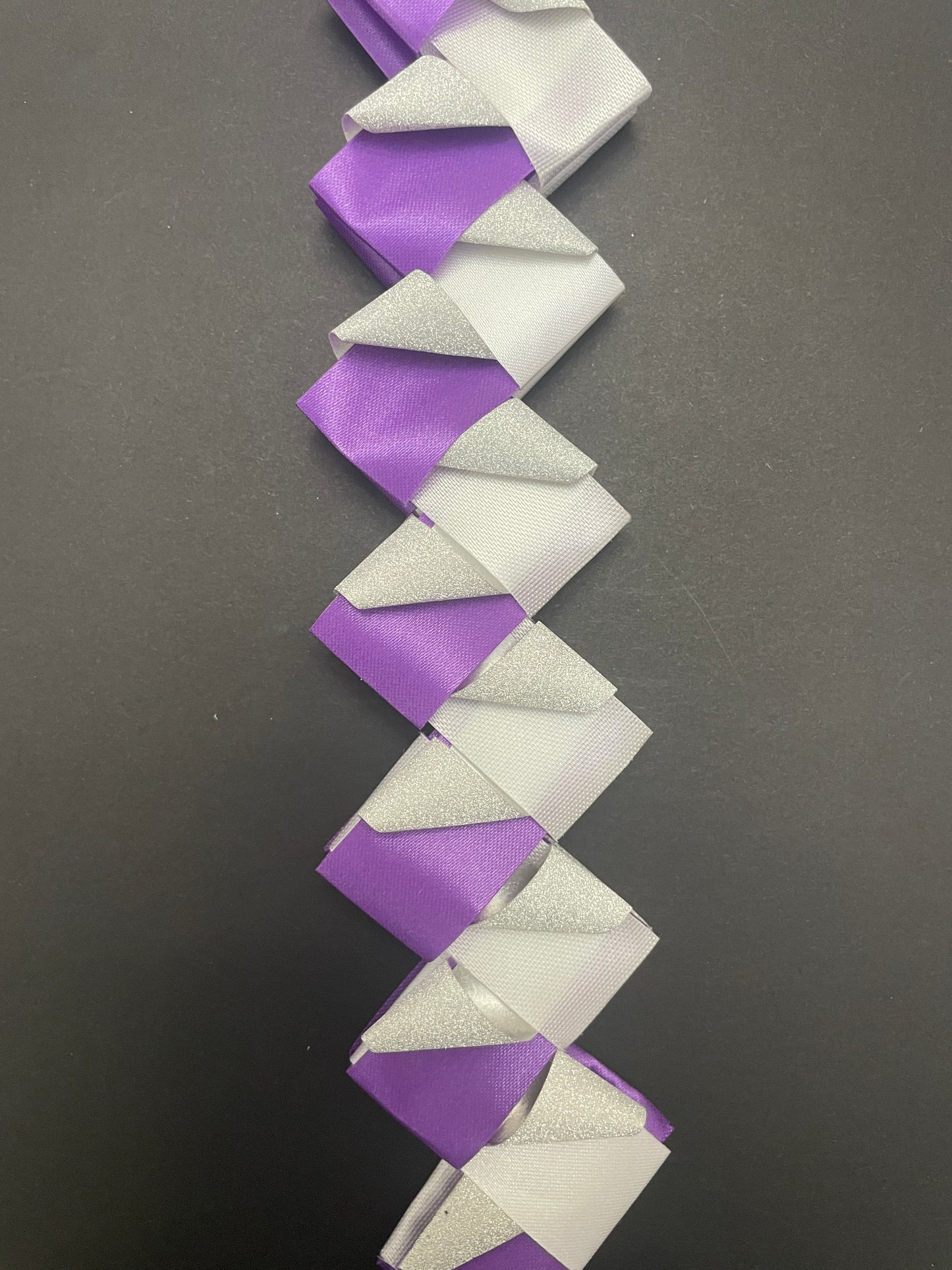 Diamond Back Braid - 16 Inch - Purple & White