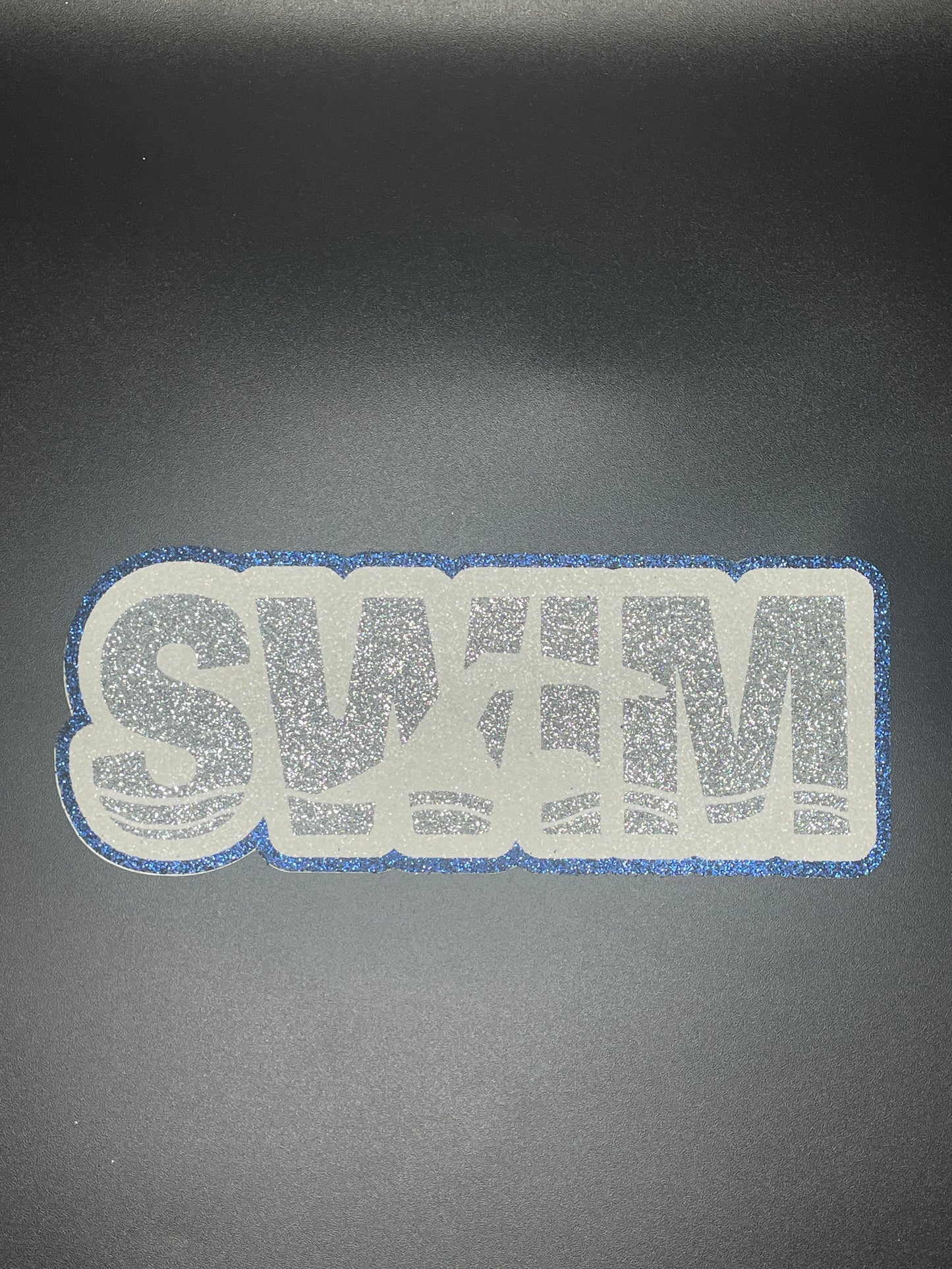Swim Word, Silver, Signature Cut-out (included)