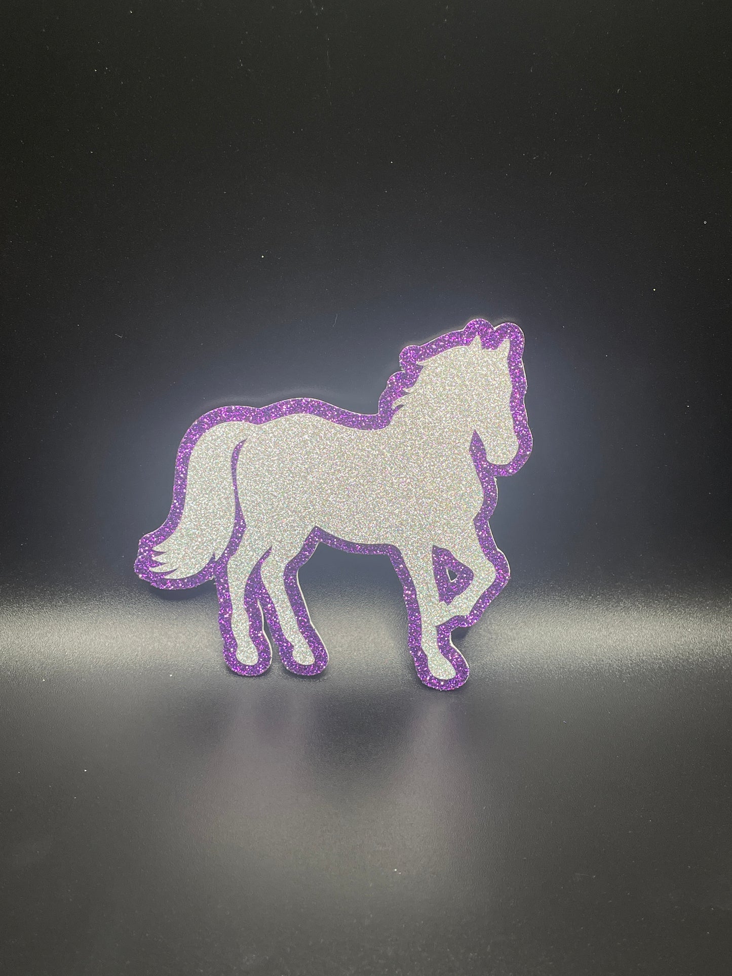 Horse, White & Purple with Glitter - Signature Trinket
