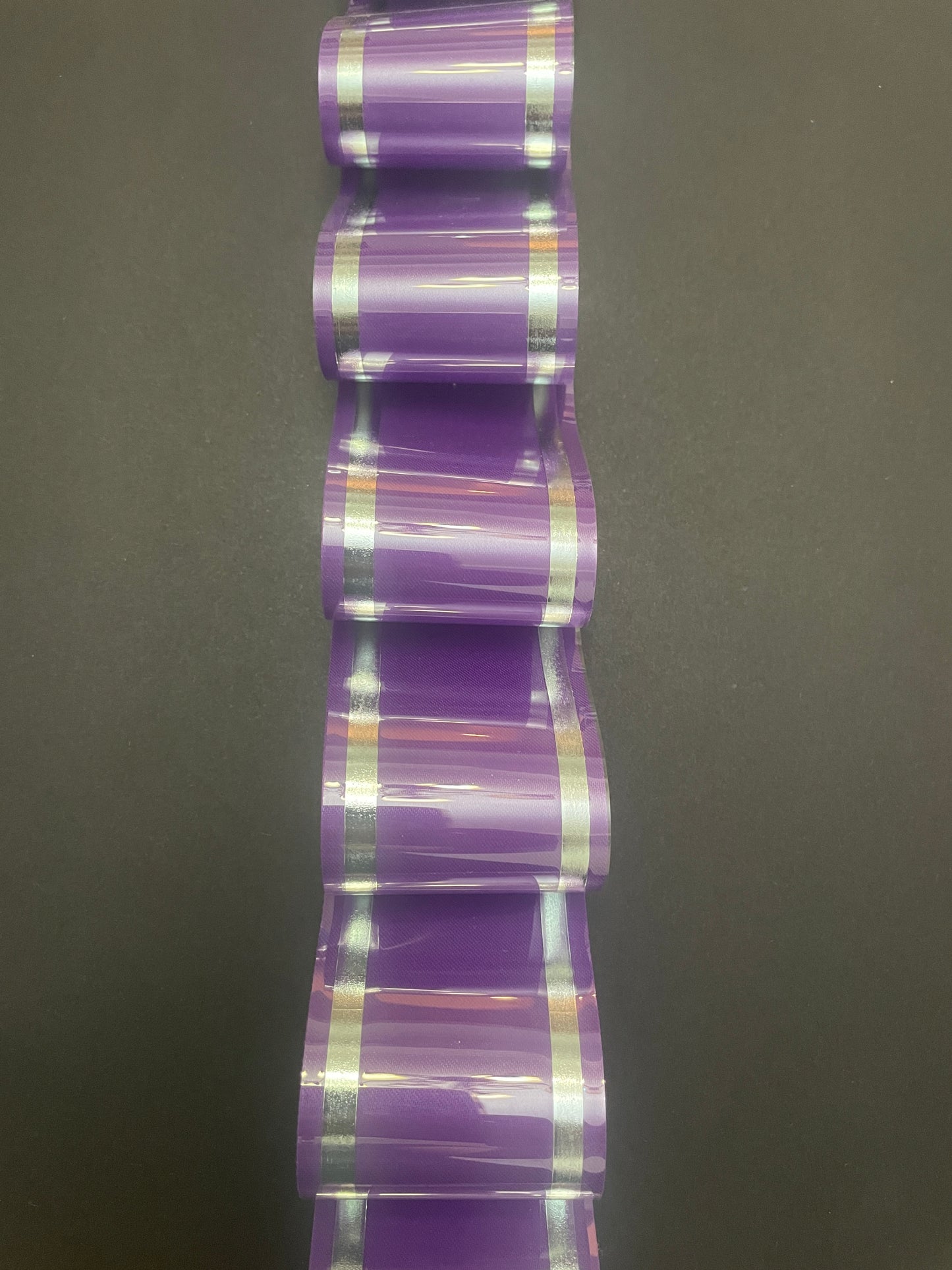 Loop braid, Silver and Purple, 2 Inches by 16