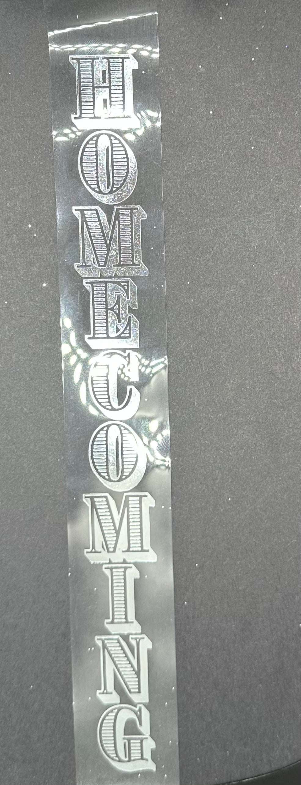 Clear Ribbon with Silver homecoming (included)
