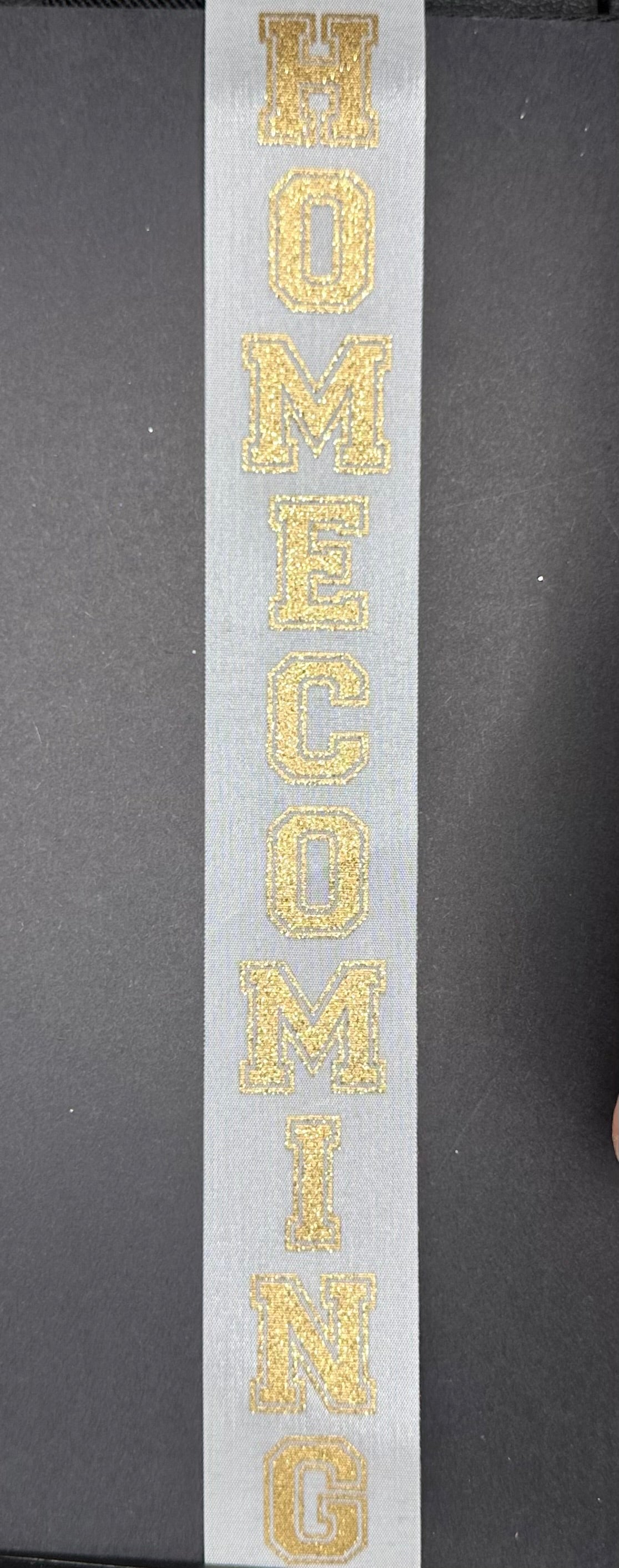 White Ribbon with Gold Homecoming Ribbon - (Included)