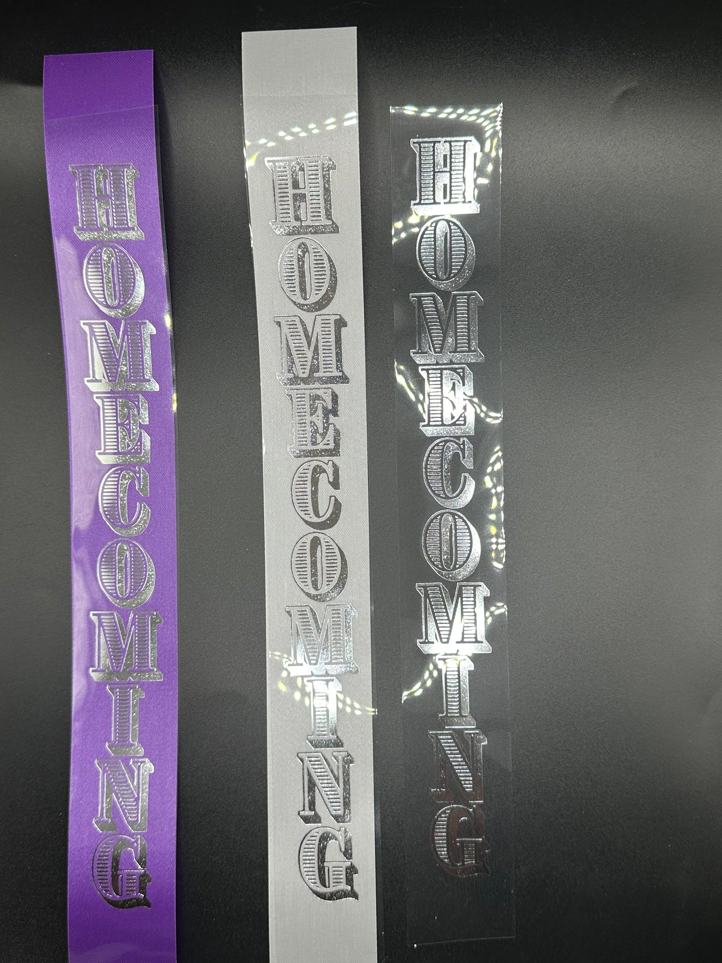 Clear Ribbon with Silver homecoming
