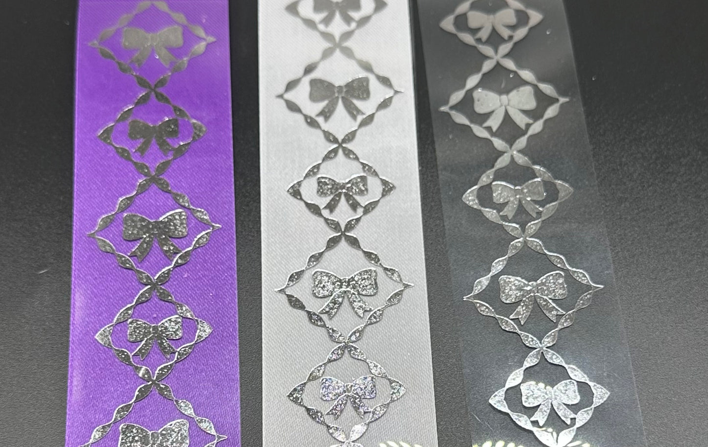Clear with Silver Bow Ribbon (Included)