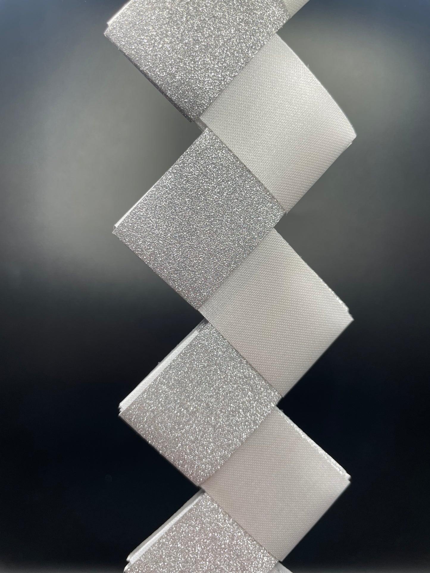 Diamond Back Braid, Silver and White, 16 Inches