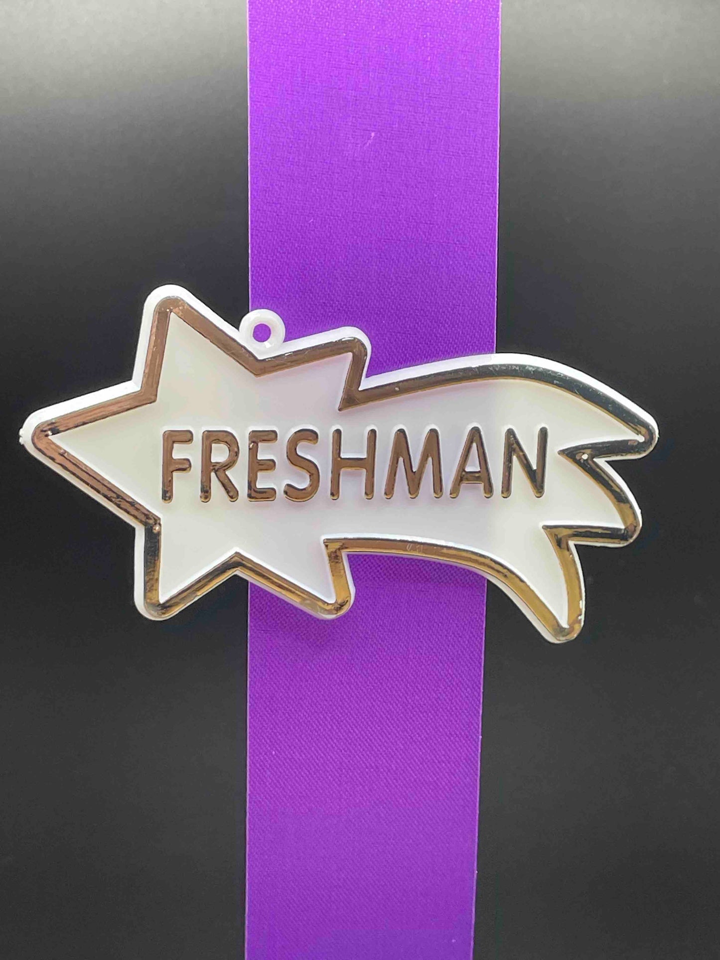 Freshman Shooting Star,  Silver & White - Classic Trinket