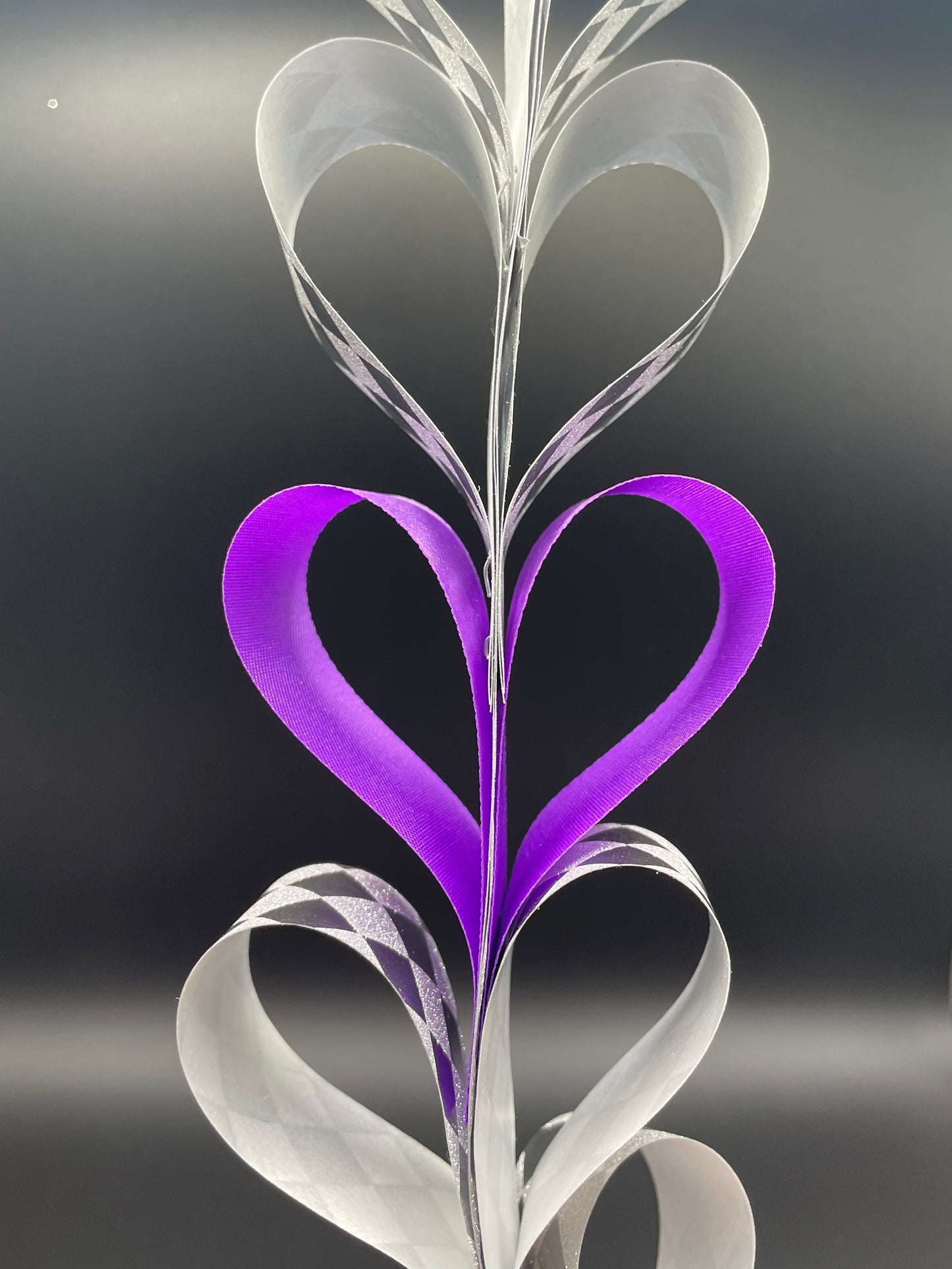 Heart Chain, Purple and Silver - Braid