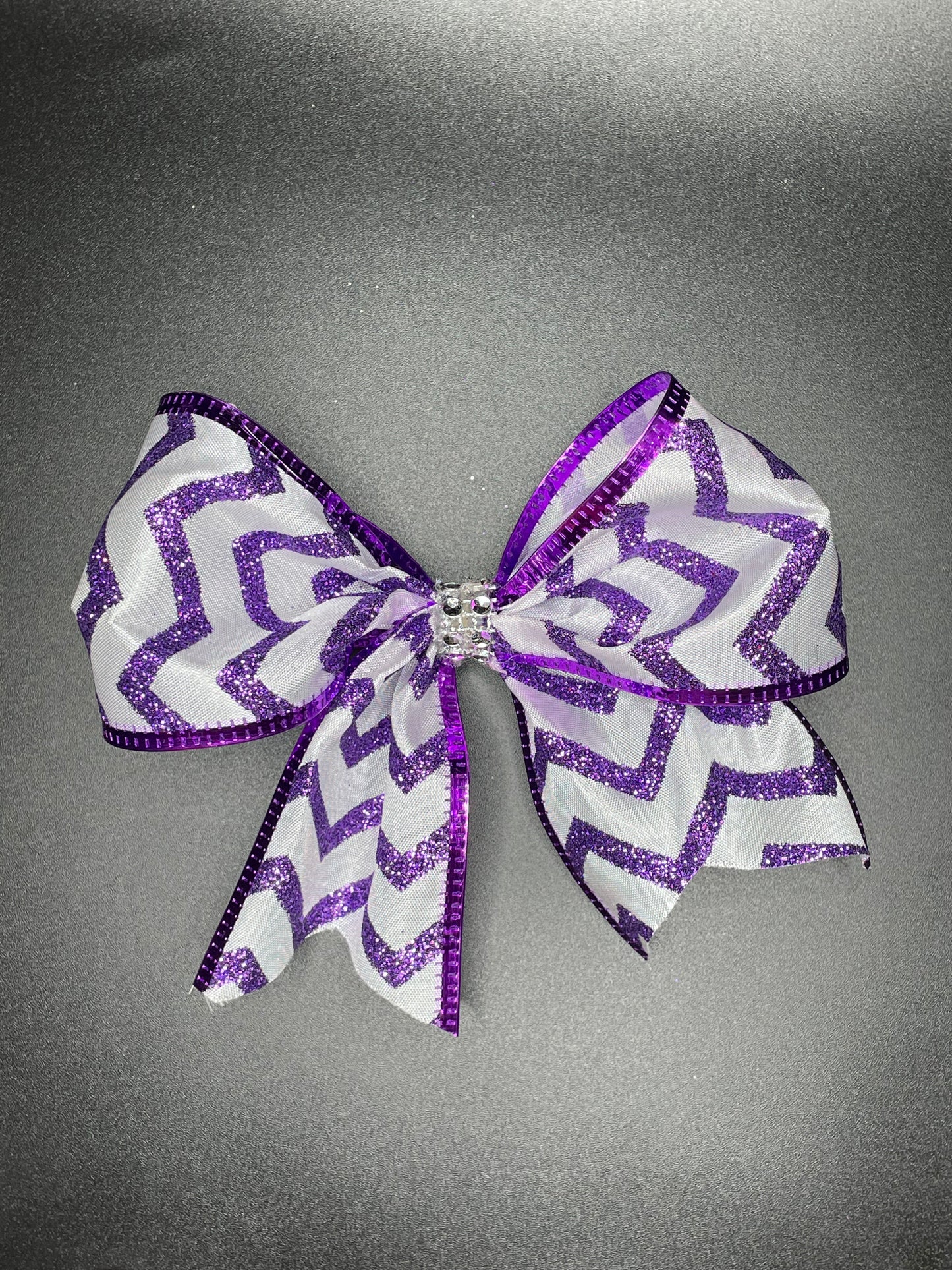 Small Bow, Chevron, Purple and White
