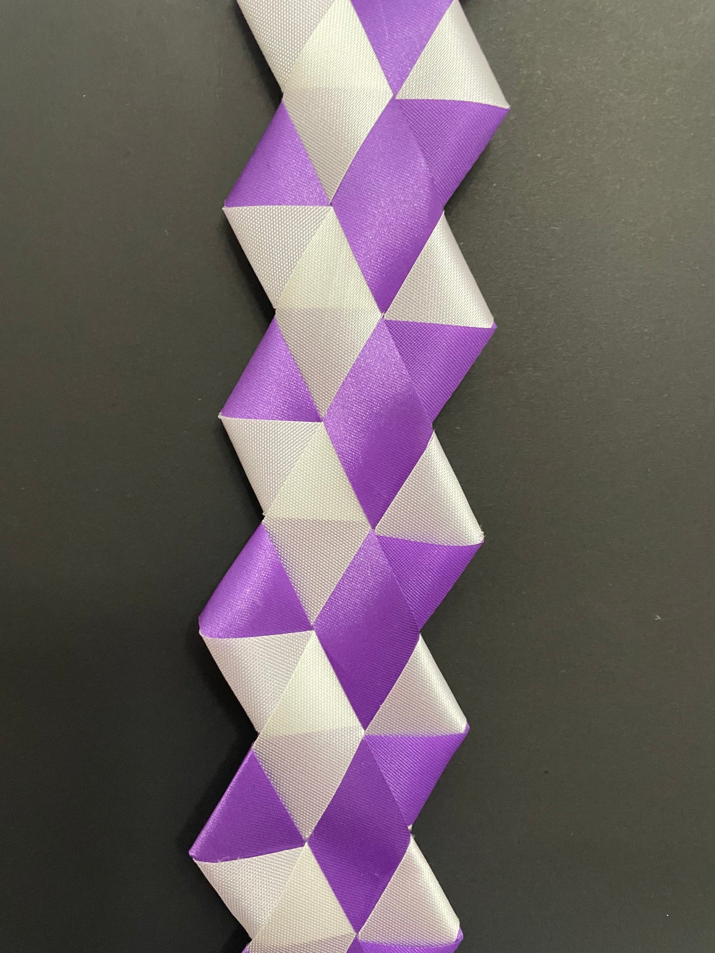 Victory Braid, purple and white, 16 inches