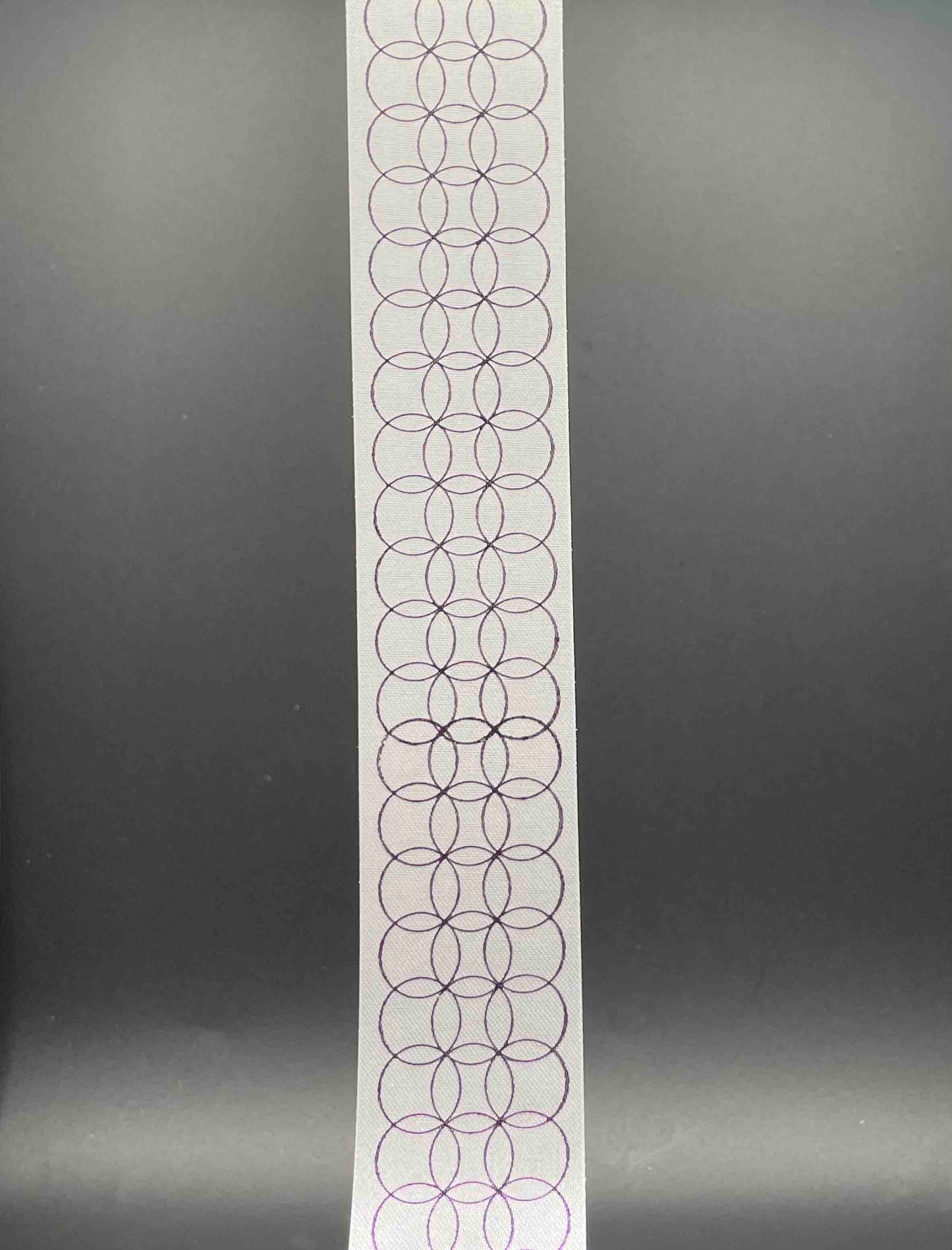36 inch Ribbon, Circle Print, Purple on White